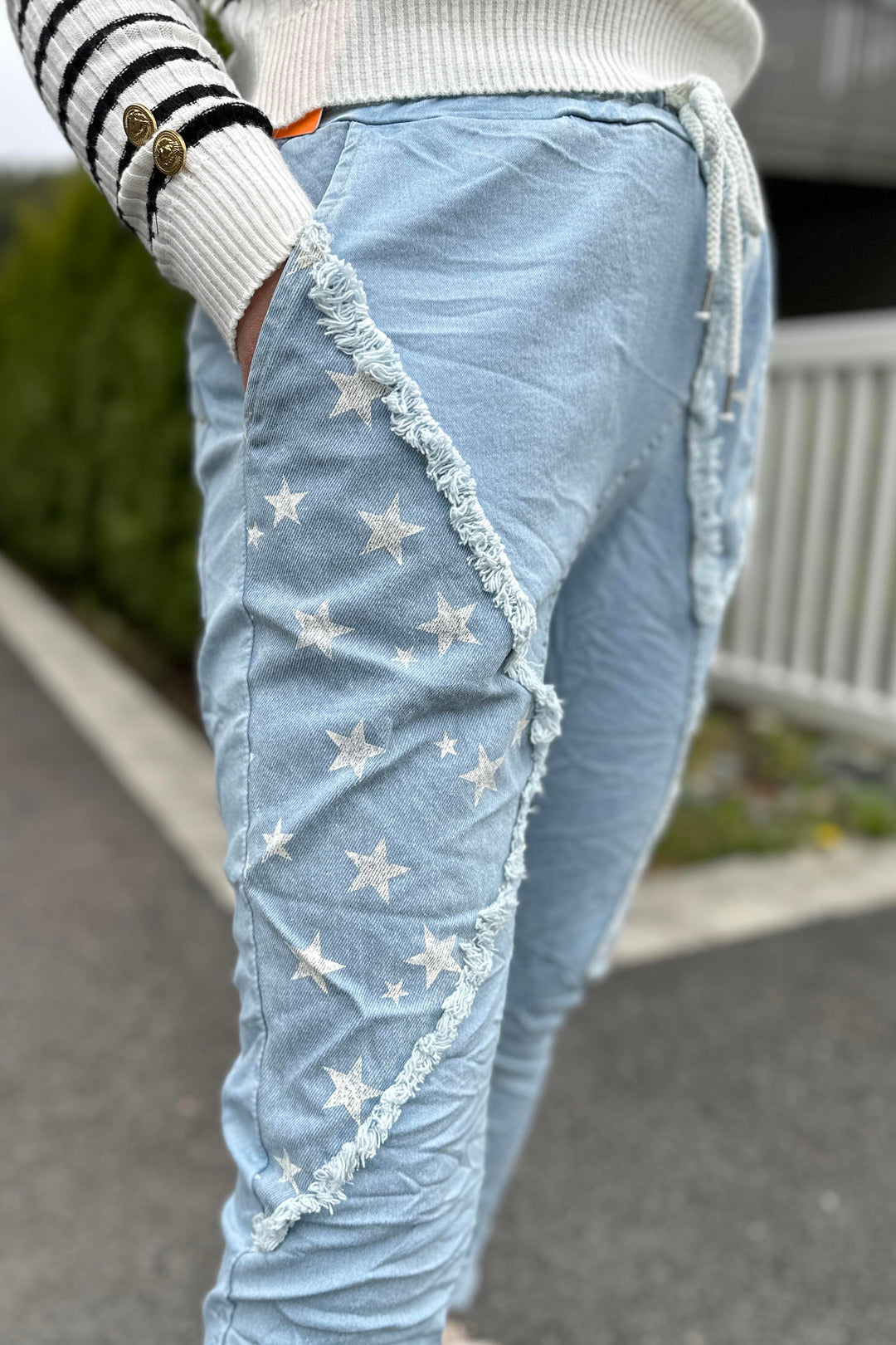 Made In Italy Nadja Baggy Stretchbukse Jeans Lyseblå