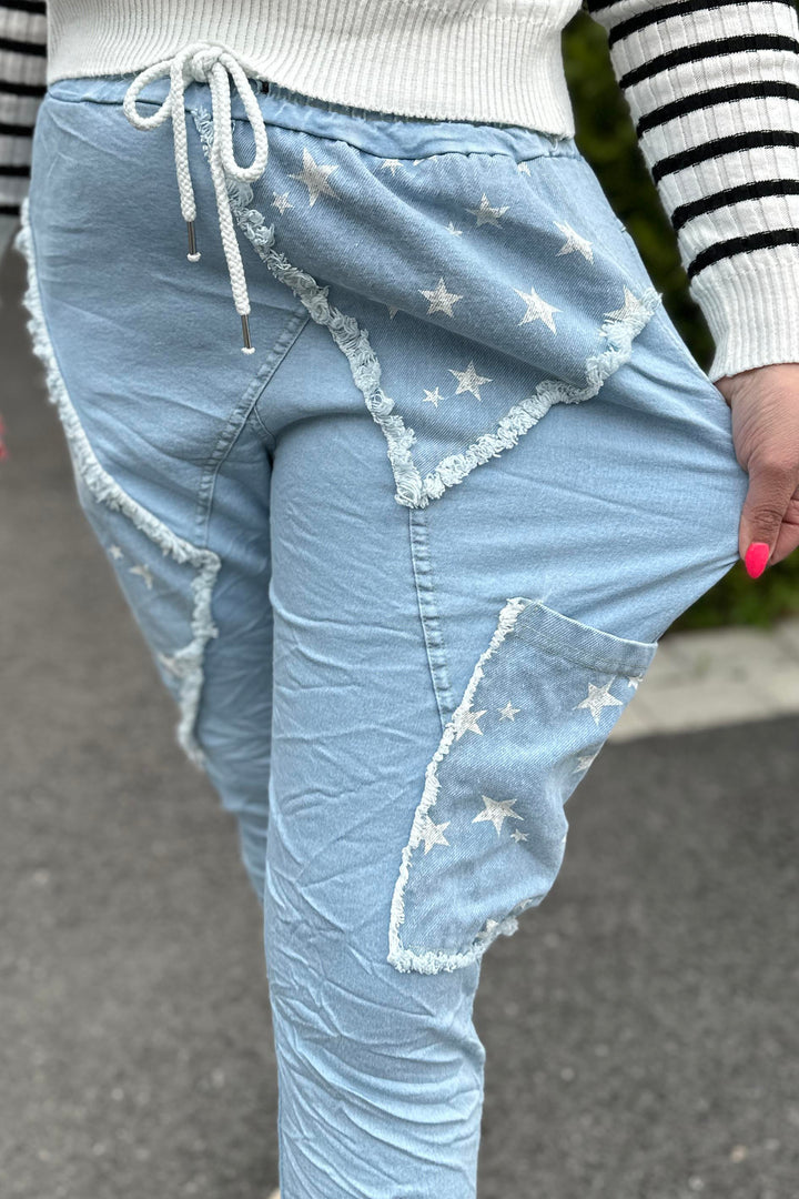 Made In Italy Nadja Baggy Stretchbukse Jeans Lyseblå