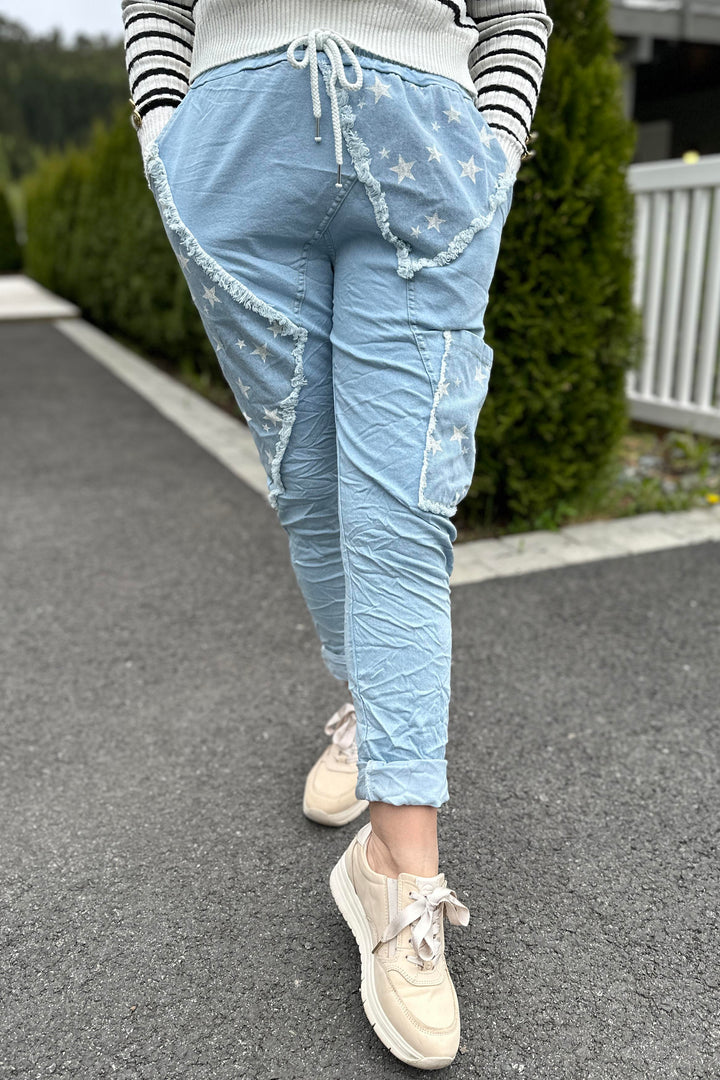 Made In Italy Nadja Baggy Stretchbukse Jeans Lyseblå