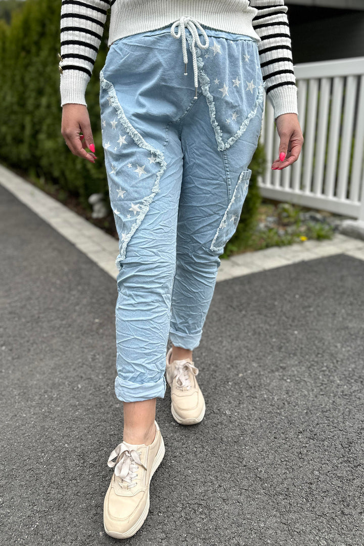 Made In Italy Nadja Baggy Stretchbukse Jeans Lyseblå