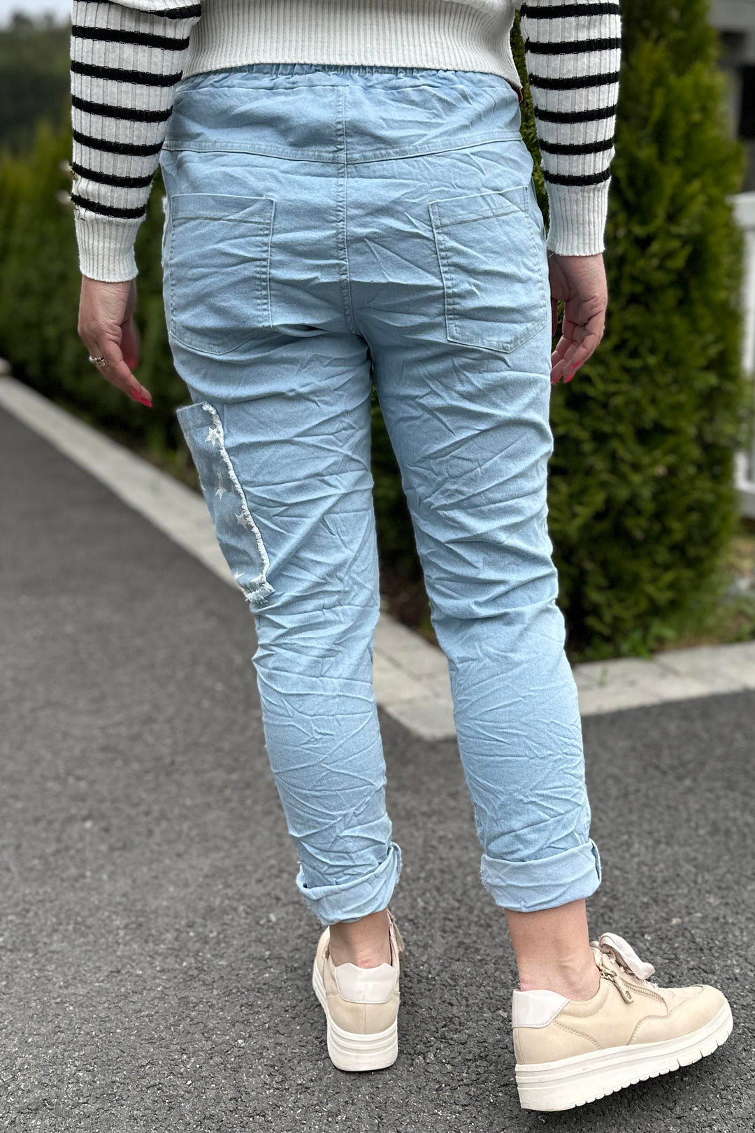 Made In Italy Nadja Baggy Stretchbukse Jeans Lyseblå