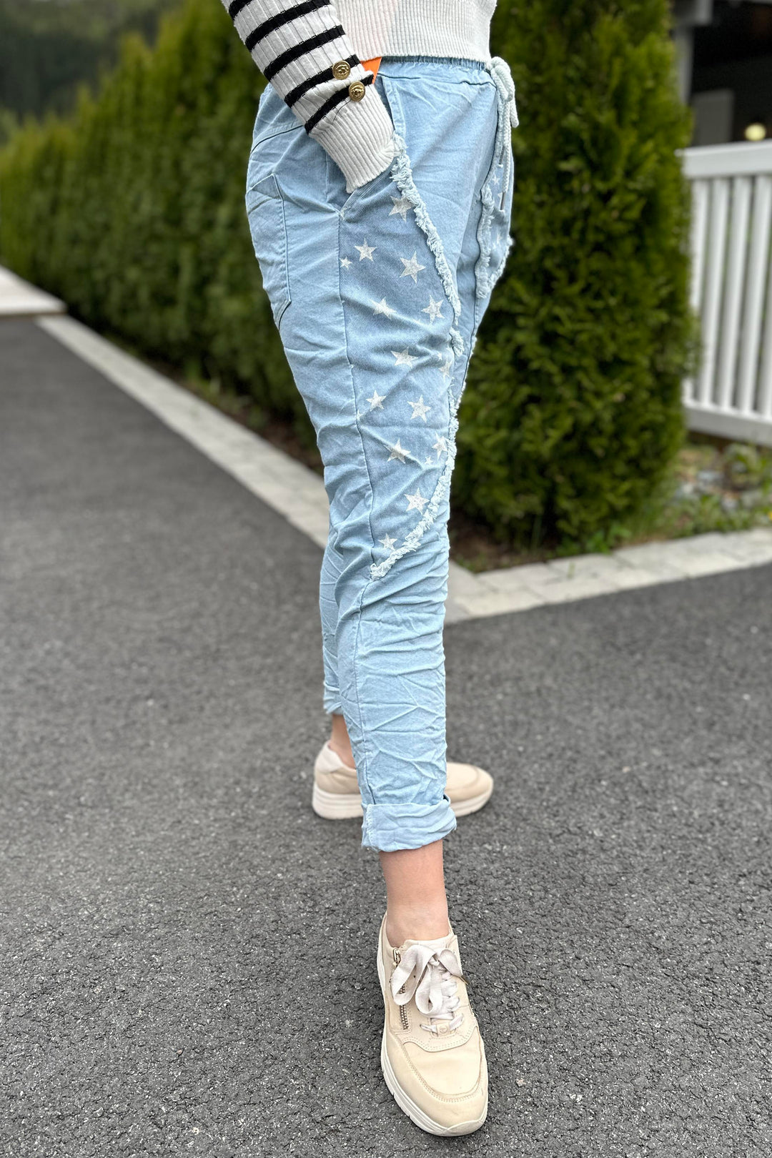 Made In Italy Nadja Baggy Stretchbukse Jeans Lyseblå