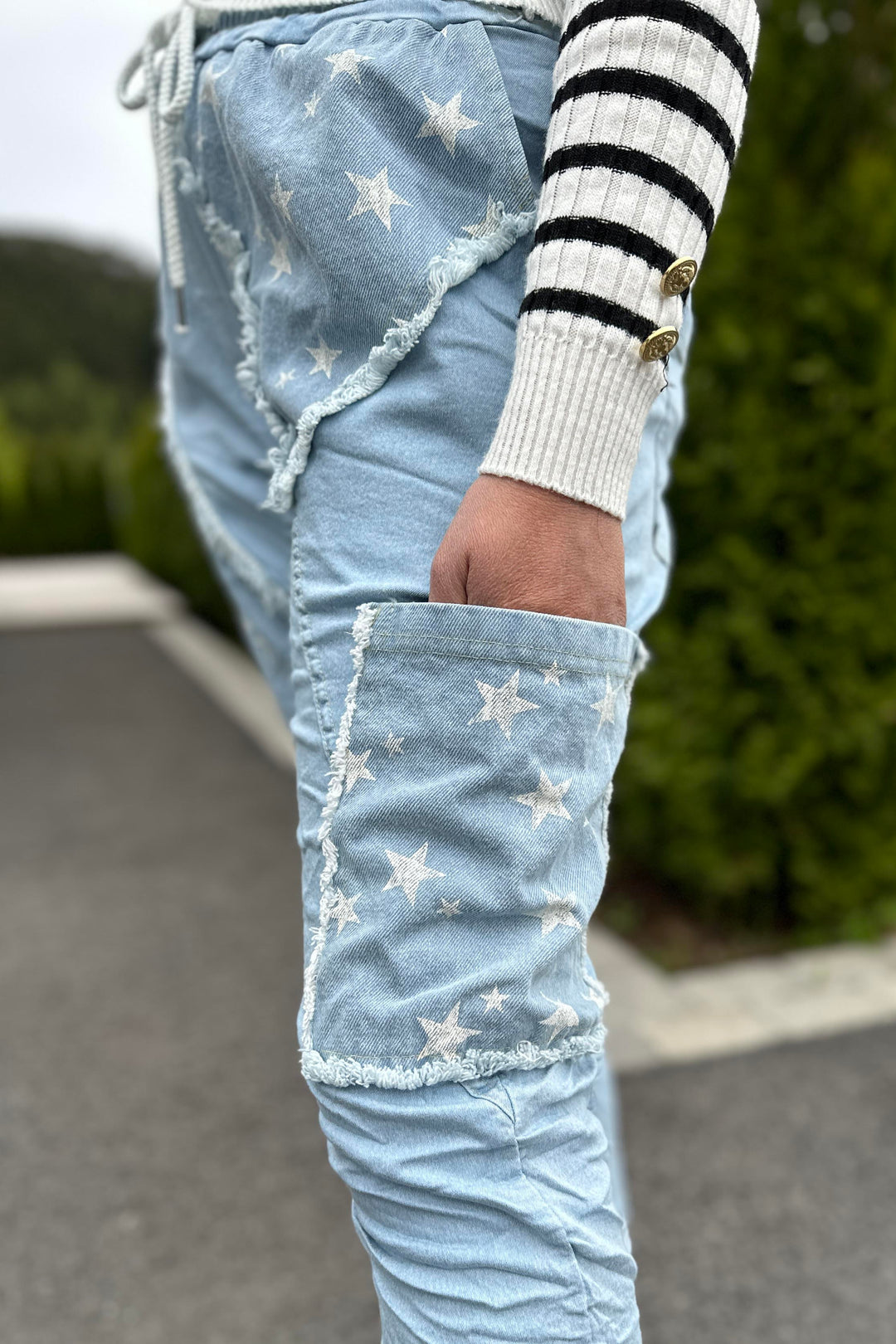 Made In Italy Nadja Baggy Stretchbukse Jeans Lyseblå