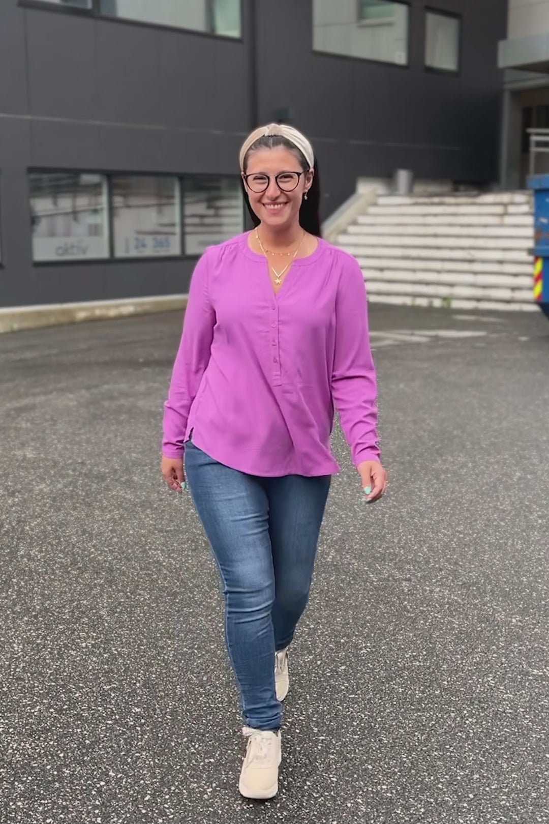 Street One Bluse – Purple Solid Bamika Clothing Dysvik