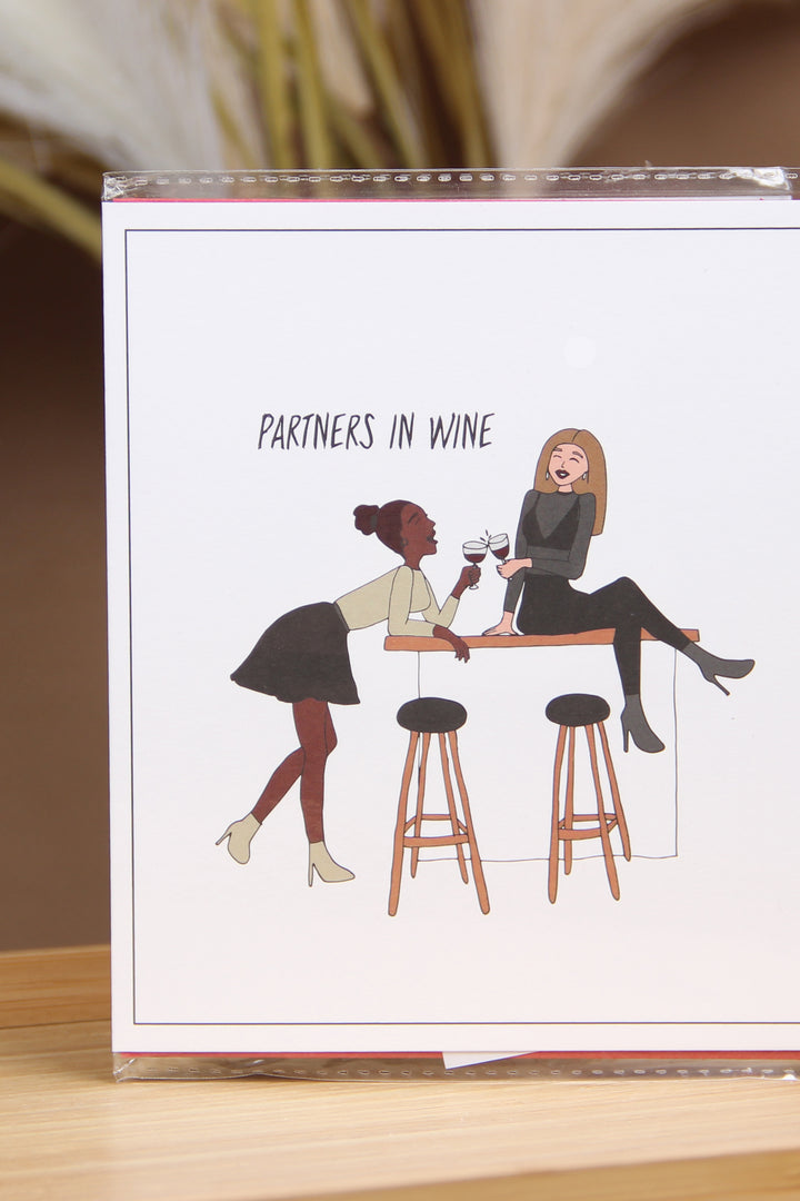The Gift Label Kort Greeting Card - Partners In Wine