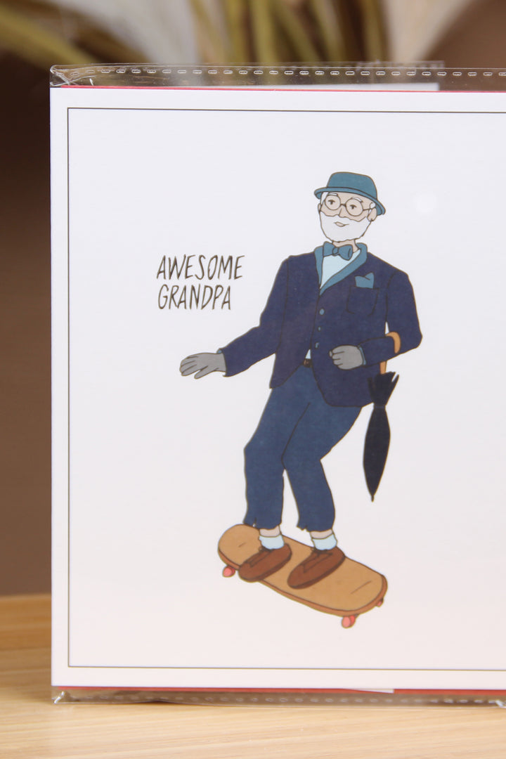 The Gift Label Kort Greeting Card - Awesome Grandpa