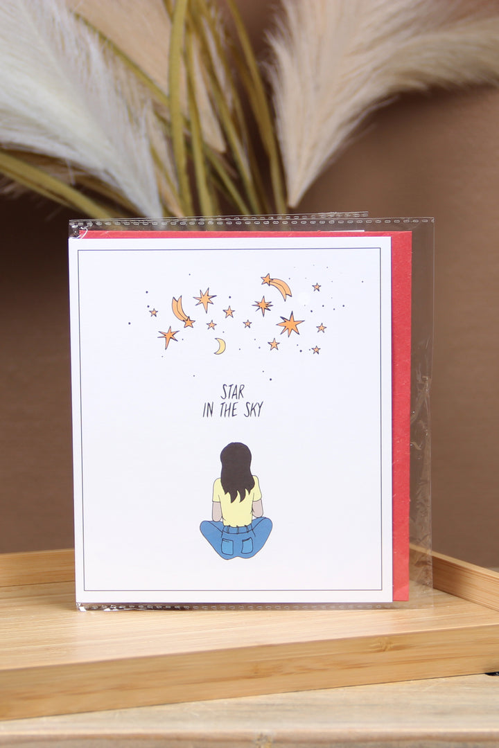 The Gift Label Kort Greeting Card - Star In The Sky