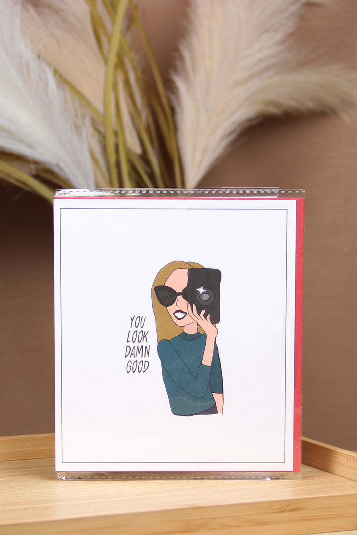The Gift Label Kort Greeting Card - You Look Damn Good