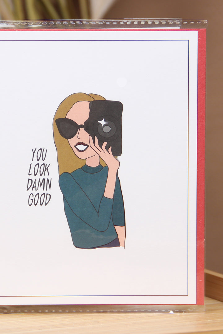 The Gift Label Kort Greeting Card - You Look Damn Good