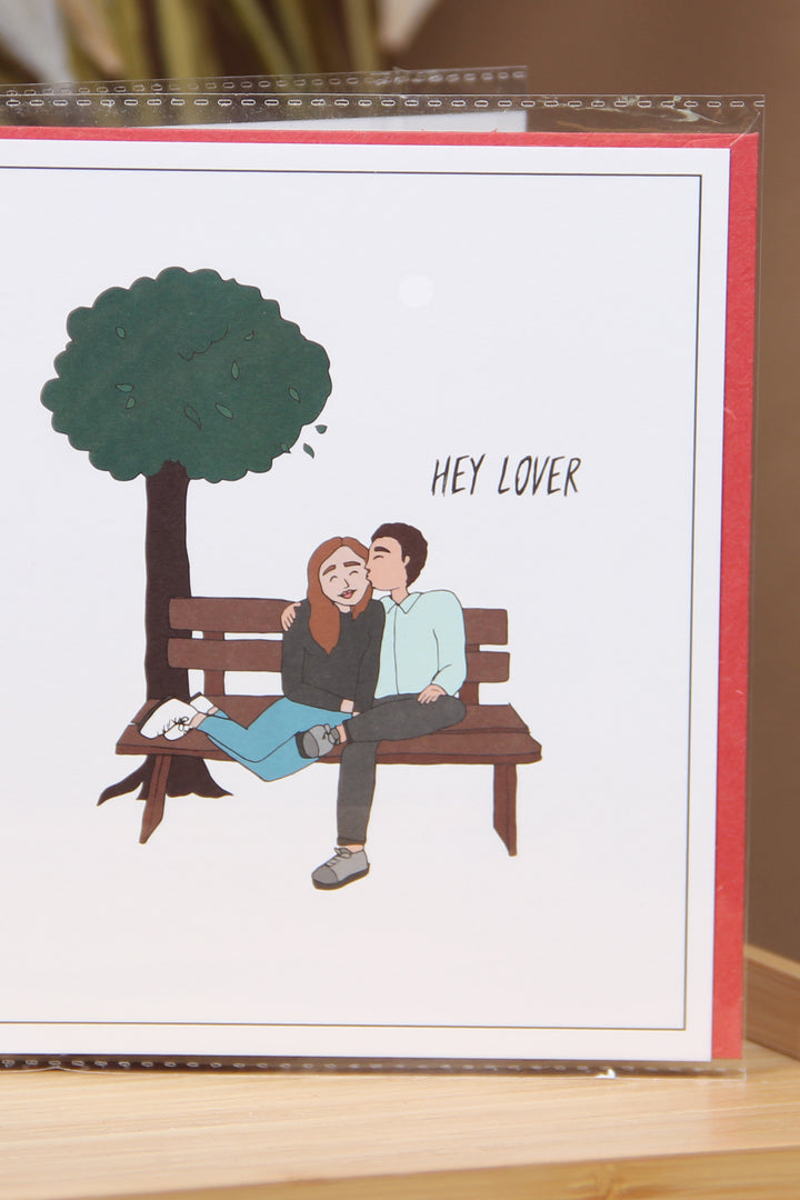 The Gift Label Kort Greeting Card - Hey Lover