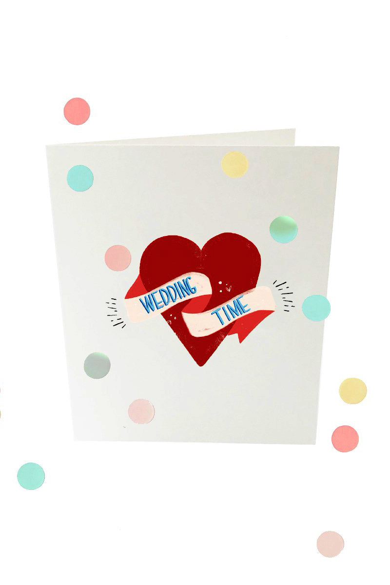 The Gift Label Kort Confetti Greeting Card - Wedding Time V2